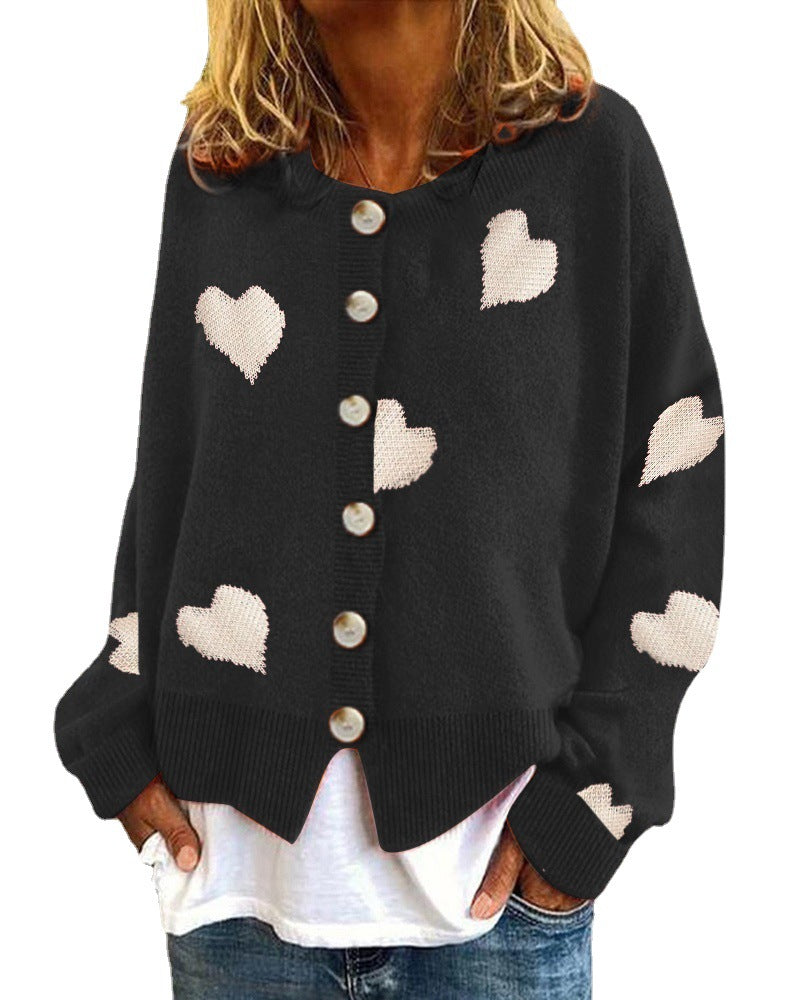 Damen Strickjacke mit Herzmotiv und modischem Schnitt Drune