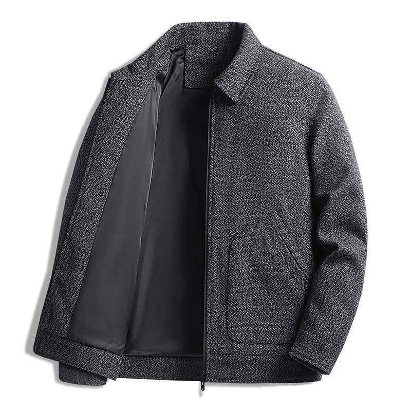 Herren Elegante strukturierte Übergangsjacke mit Hemdkragen und weich gefüttertem Innenfutter Drune