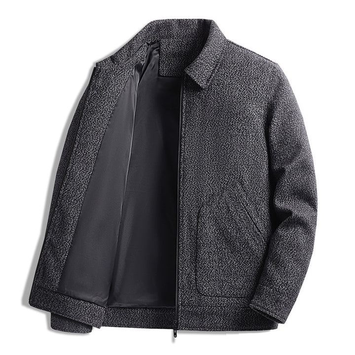 Herren Elegante strukturierte Übergangsjacke mit Hemdkragen und weich gefüttertem Innenfutter Drune