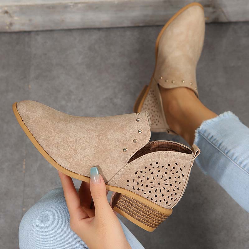 Drune | Vintage Spitze Zehen-Hohlstiefeletten