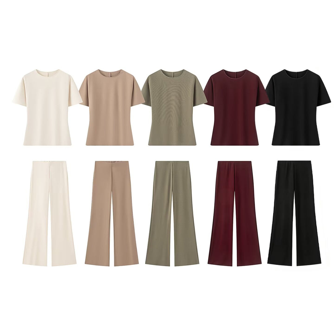 Damen Weite Satinhose mit hoher Taille und fließender Wide‑Leg‑Silhouette Drune