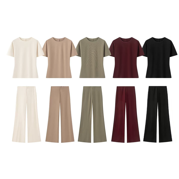 Damen Weite Satinhose mit hoher Taille und fließender Wide‑Leg‑Silhouette Drune