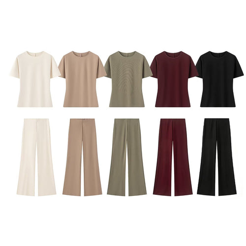 Damen Weite Satinhose mit hoher Taille und fließender Wide‑Leg‑Silhouette Drune