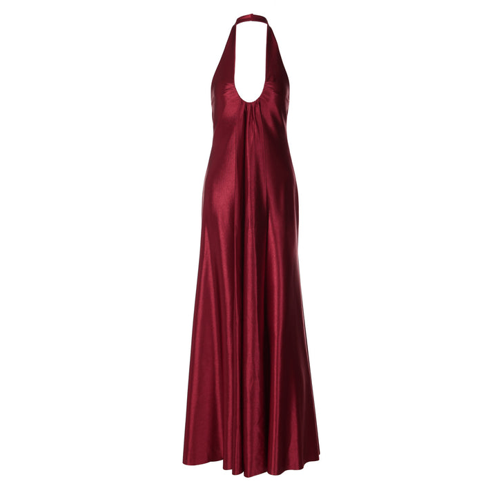 Damen Maxi Kleid mit eleganter Halterneck-Detaillierung und fließendem Schnitt Drune