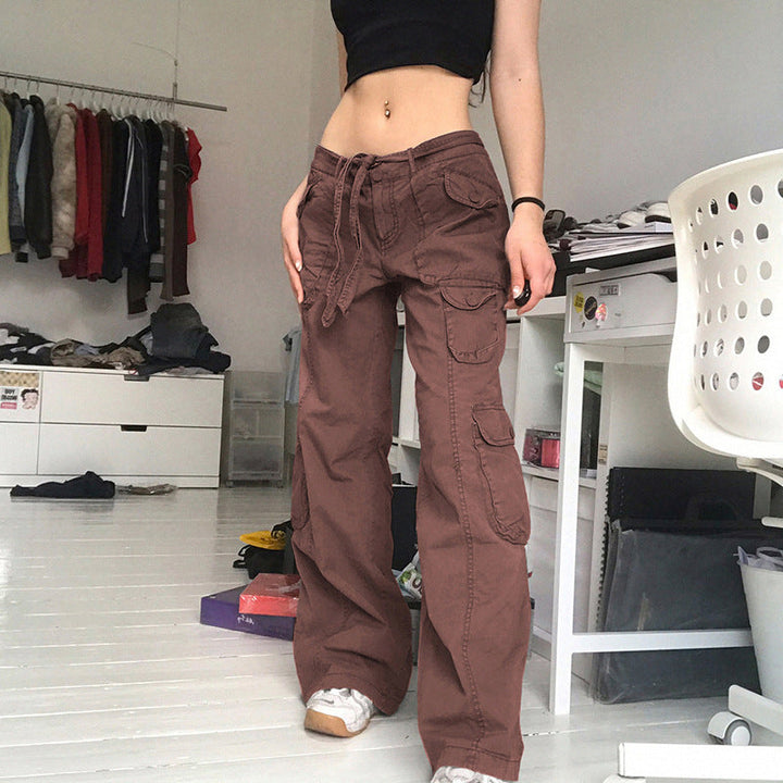 Damen Cargo-Hose mit seitlichen Taschen und verstellbarem Bund Drune