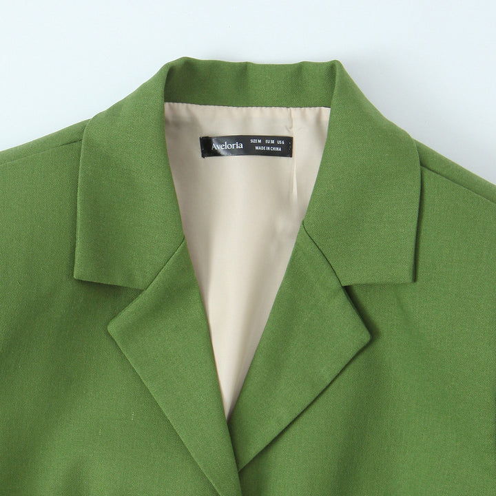 Damen Taillierter Blazer mit elastischem Taillenzug und dekorativen Schmuckknöpfen Drune
