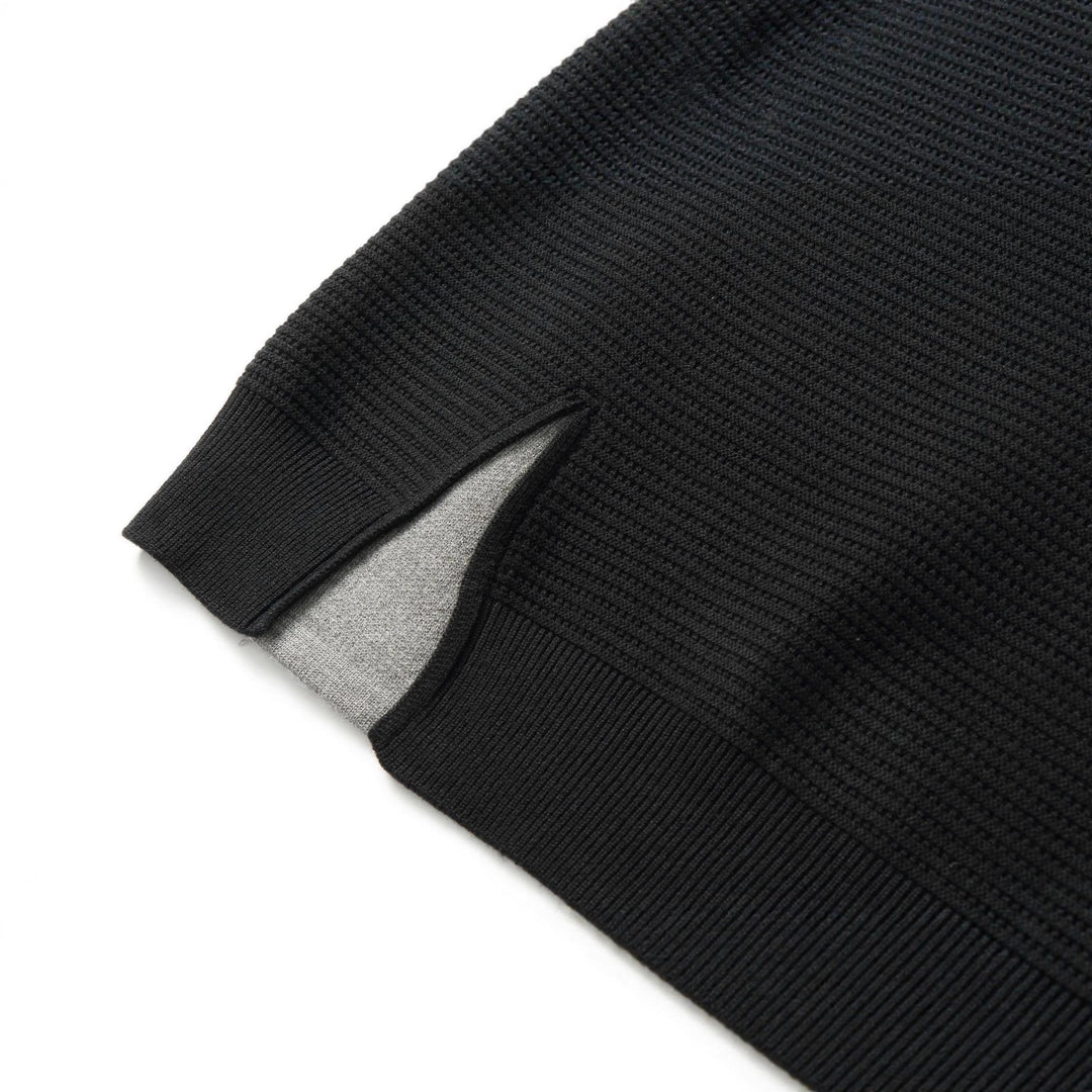 Damen Strukturiertes Rundhals-Sweatshirt mit seitlichem Keilschlitz Drune