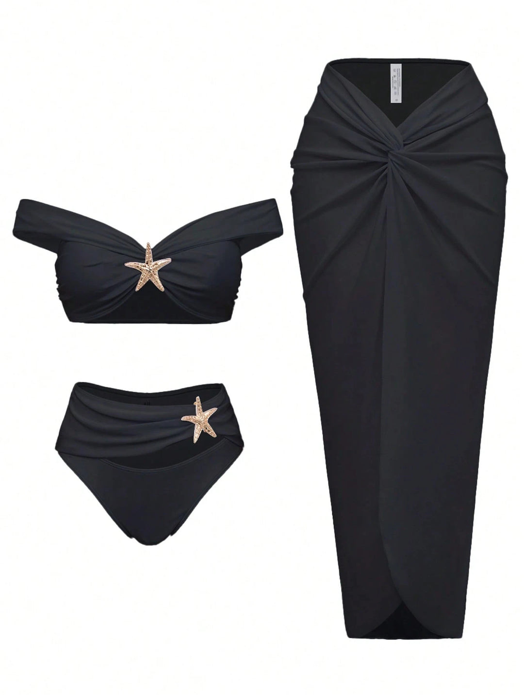 Damen Elegantes Bikiniset mit Wickelrock Drune
