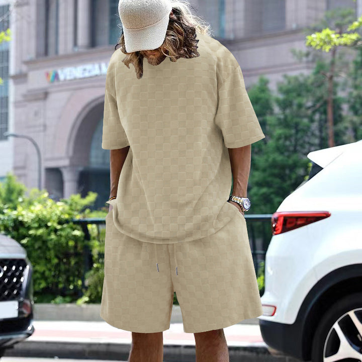 Herren lässiges Sportensemble mit kariertem Design Drune