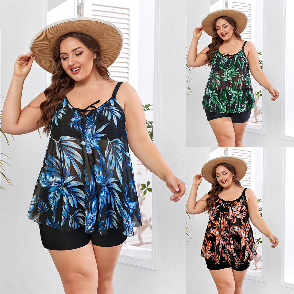 Damen Tankini-Set mit floralem Oberteil und eleganten Shorts Drune