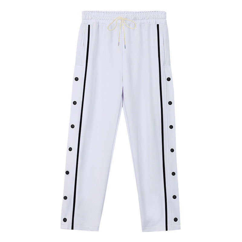 Herren Sportliche Snap-Trackhose mit seitlichen Druckknopfleisten und Tunnelzug Drune