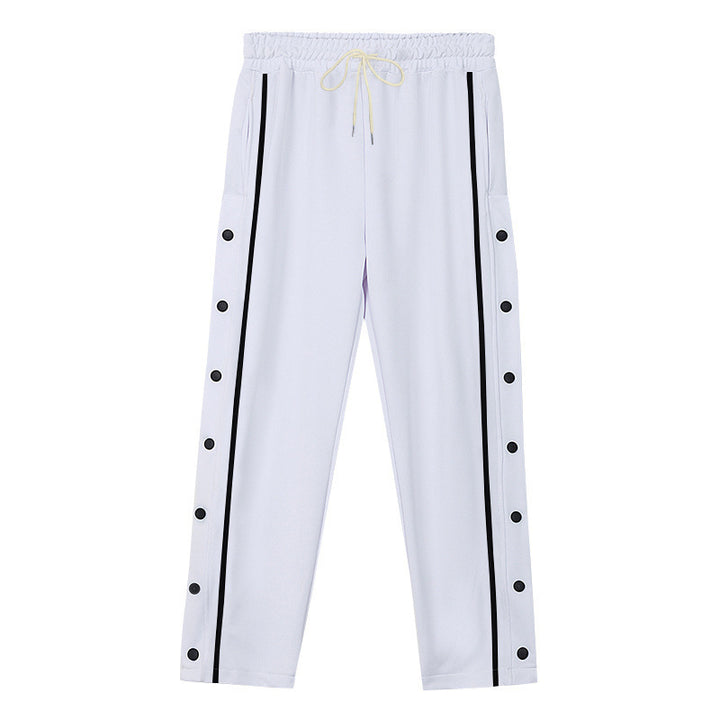 Herren Sportliche Snap-Trackhose mit seitlichen Druckknopfleisten und Tunnelzug Drune