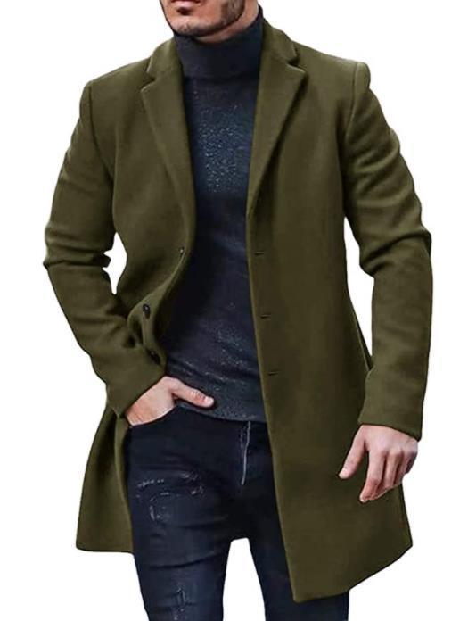 Herren eleganter Langmantel mit schmalem Schnitt Drune