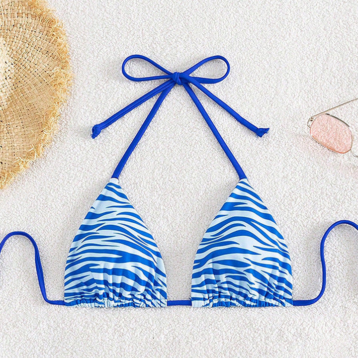 Damen Triangel-Bikini mit verspieltem Wellenmuster Drune