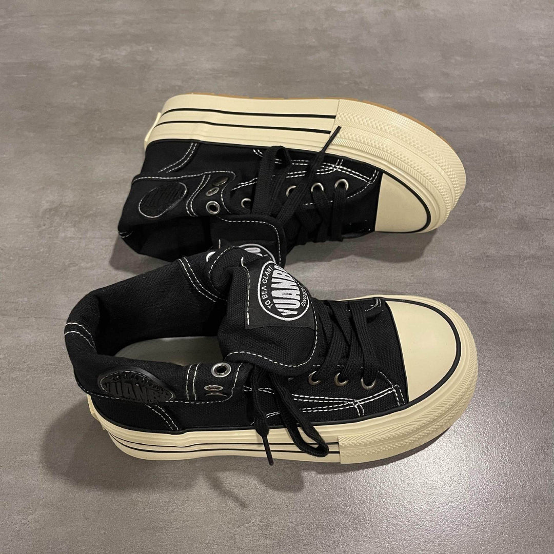 Damen High-Top Sneakers mit dicker Gummisohle und seitlichem Reißverschluss Drune