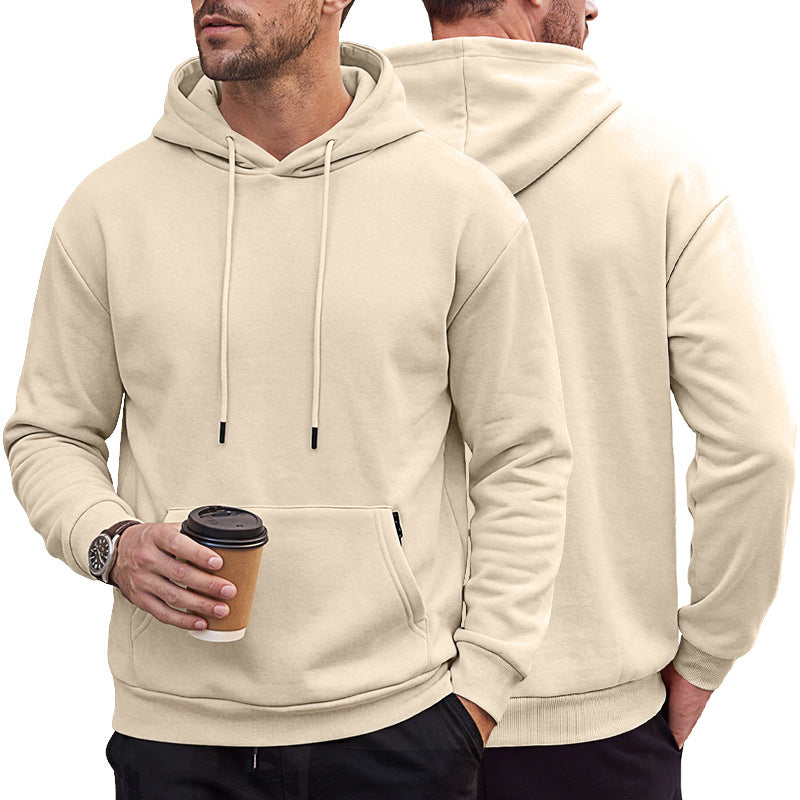 Herren Kapuzenpullover aus weichem Fleece mit Kängurutasche und verstellbarer Kapuze Drune
