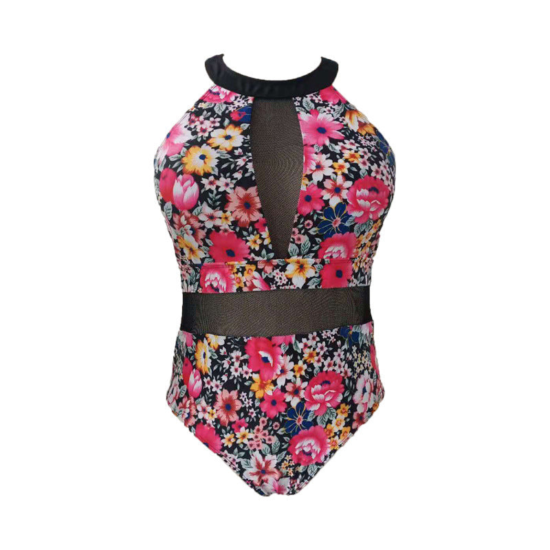 Damen Einteiler Badeanzug mit elegantem Floral-Design und modischen Cut-Out-Details Drune