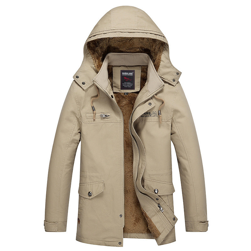 Herren Parka mit wärmender Teddyfleece-Fütterung, Kapuze und multifunktionalen Taschen Drune