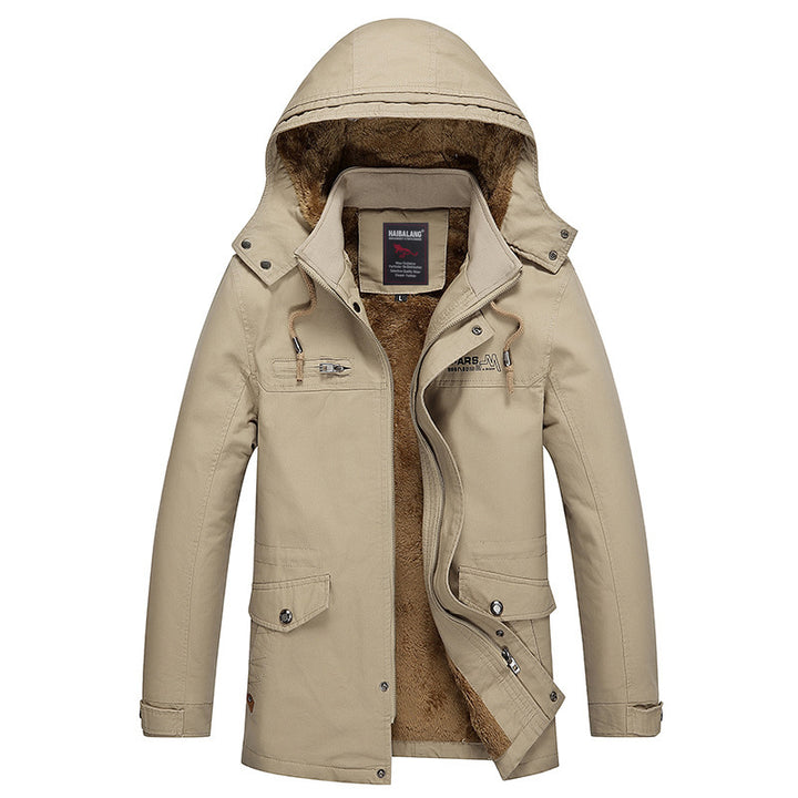 Herren Parka mit wärmender Teddyfleece-Fütterung, Kapuze und multifunktionalen Taschen Drune