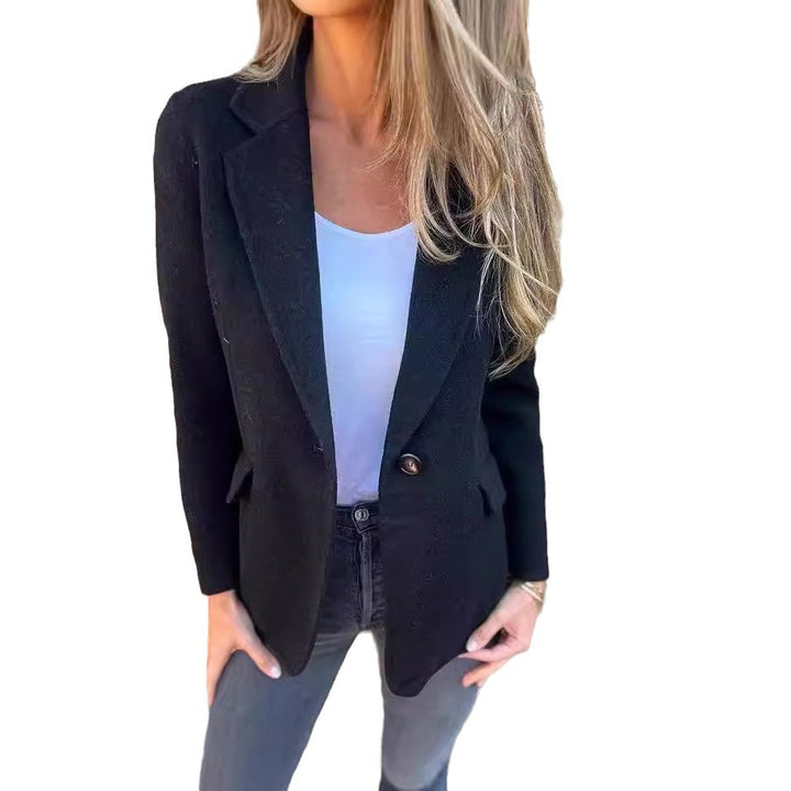 Damen elegante Blazerjacke aus weichem Fleece Drune