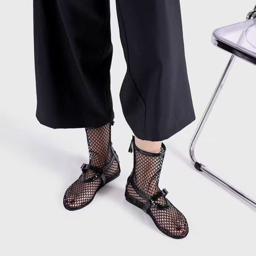 Damen Netzstiefeletten mit modischen Akzenten und komfortablem Futter Drune