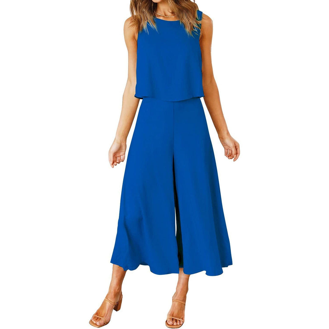 Damen bequemer Jumpsuit mit weitem Bein und schulterfreiem Design Drune