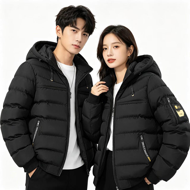 Herren Steppjacke mit Kapuze, winddichter Thermoisolierung und Utility-Taschen Drune