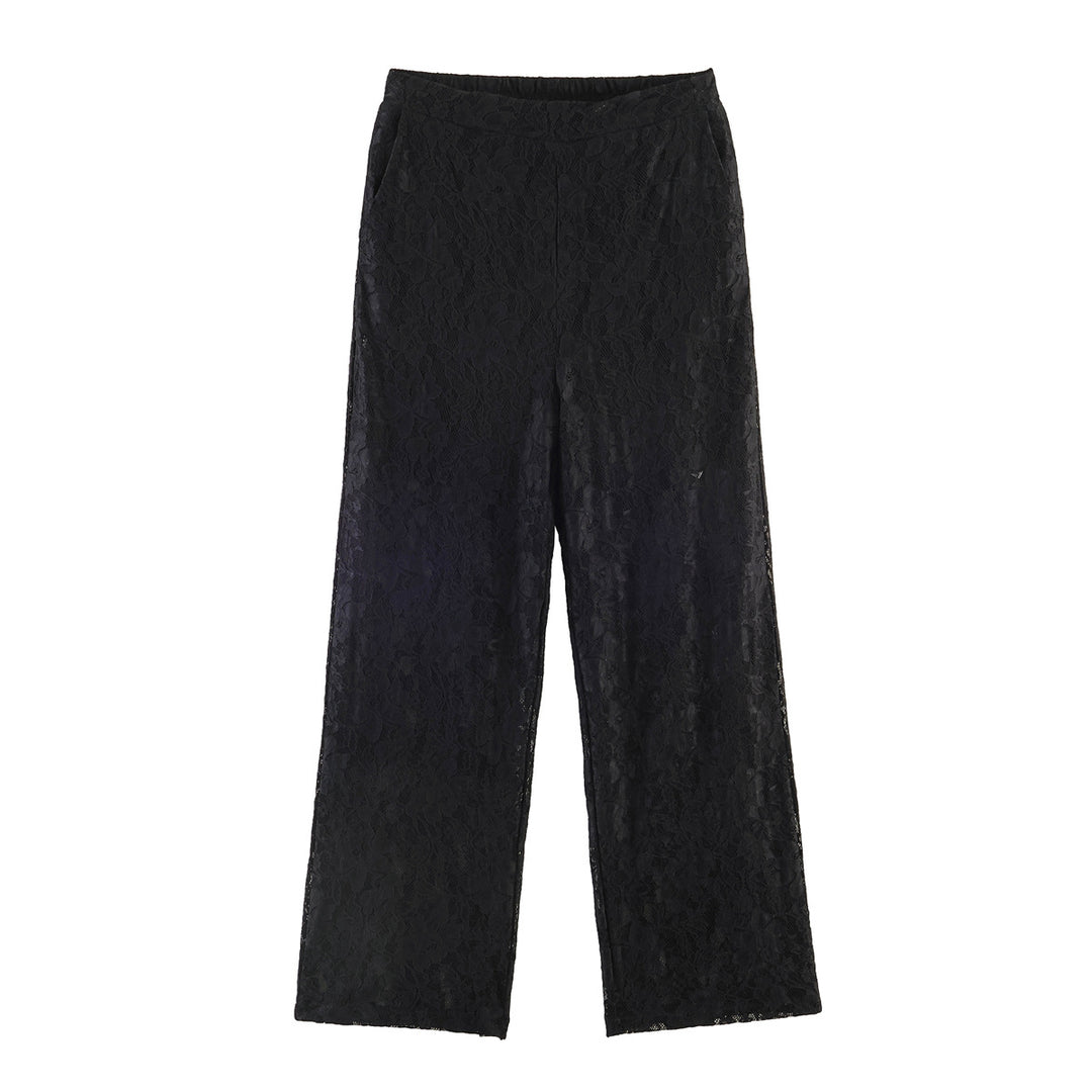 Damen Hochelastische Spitzenhose mit weitem Bein und hoher Taille Drune