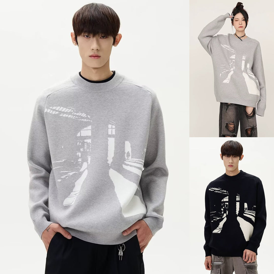 Herren Modischer Pullover mit grafischem Design Drune