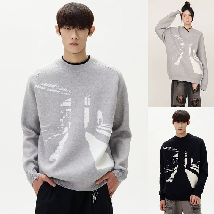 Herren Modischer Pullover mit grafischem Design Drune