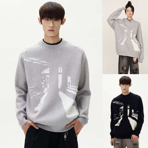 Herren Modischer Pullover mit grafischem Design Drune