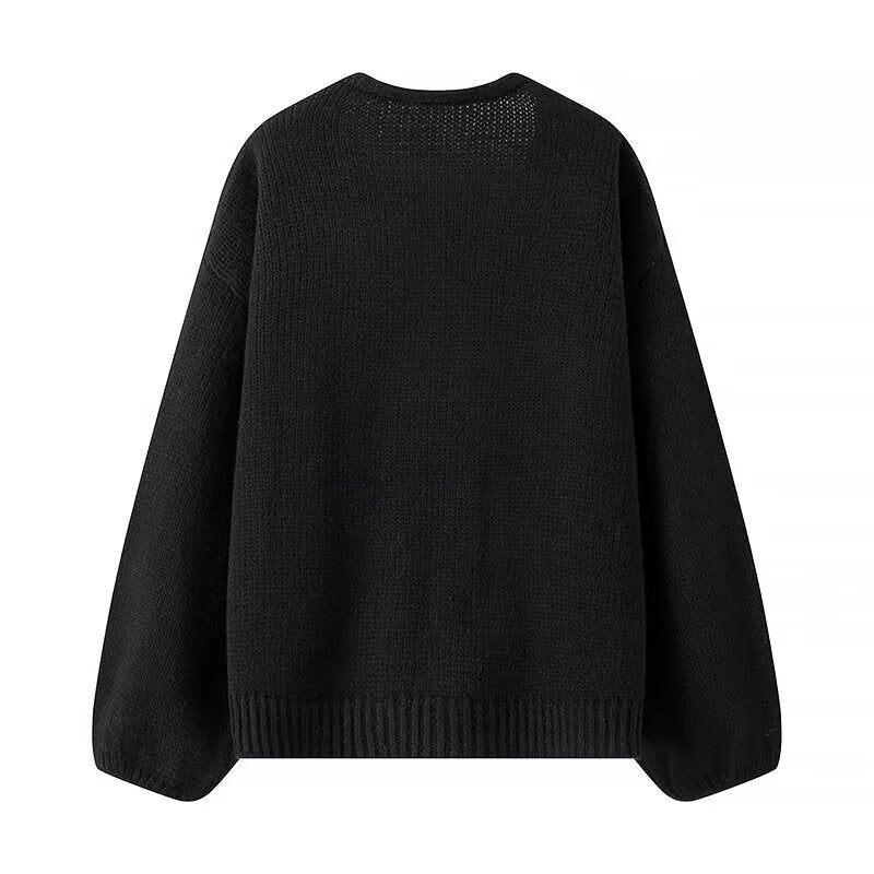 Damen Modischer Strickcardigan mit glamourösen Schleifen Drune