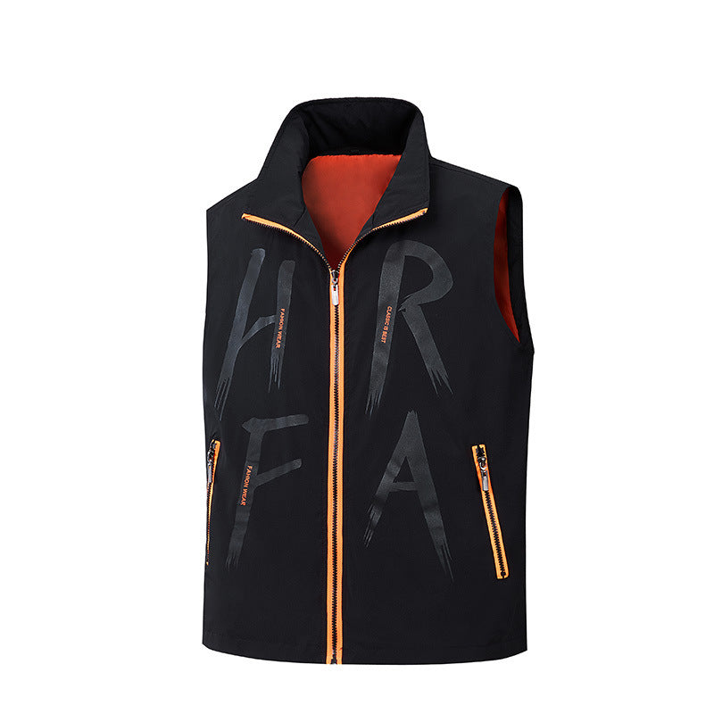 Herren Sportliche Weste mit hohen Kragen und Reflexstreifen Drune