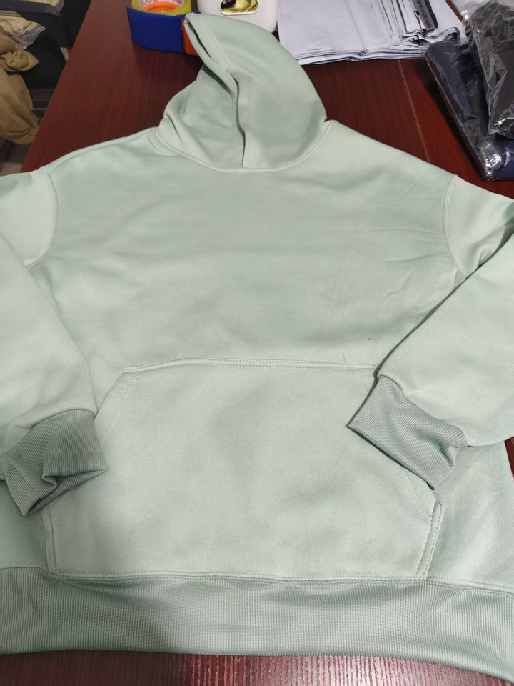 Unisex nan oversized Kapuzenpullover mit Kängurutasche und gerippten Bündchen Drune