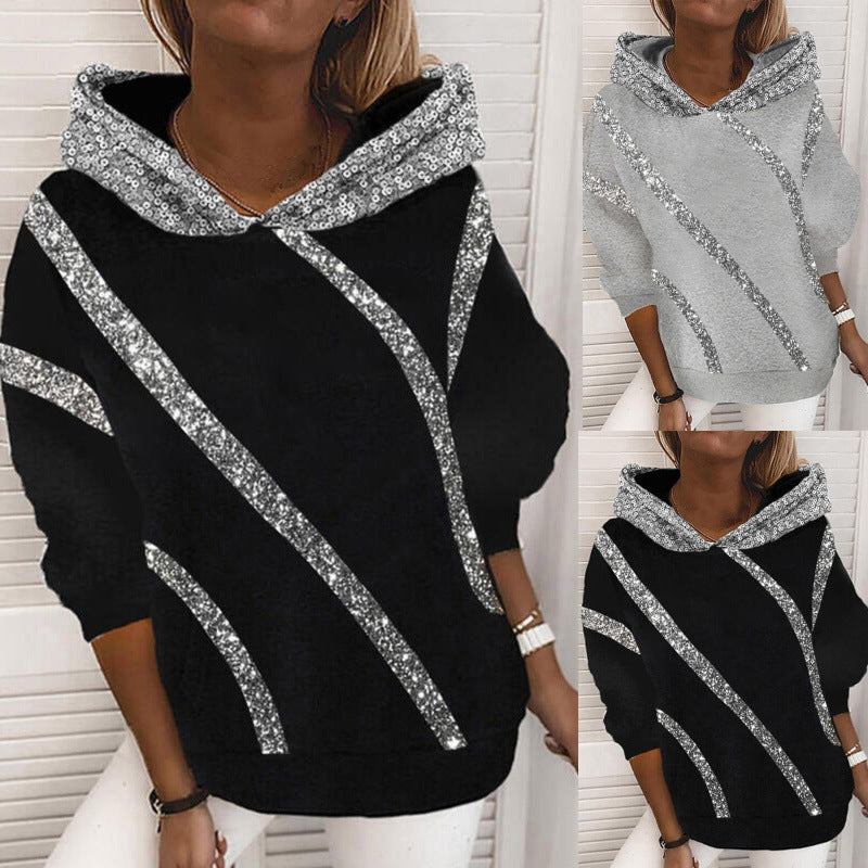 Damen Hoodie mit Glitzerakzenten und modernem Schnitt Drune