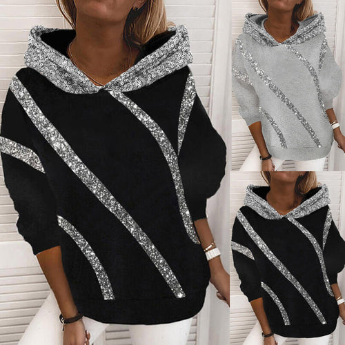 Damen Hoodie mit Glitzerakzenten und modernem Schnitt Drune