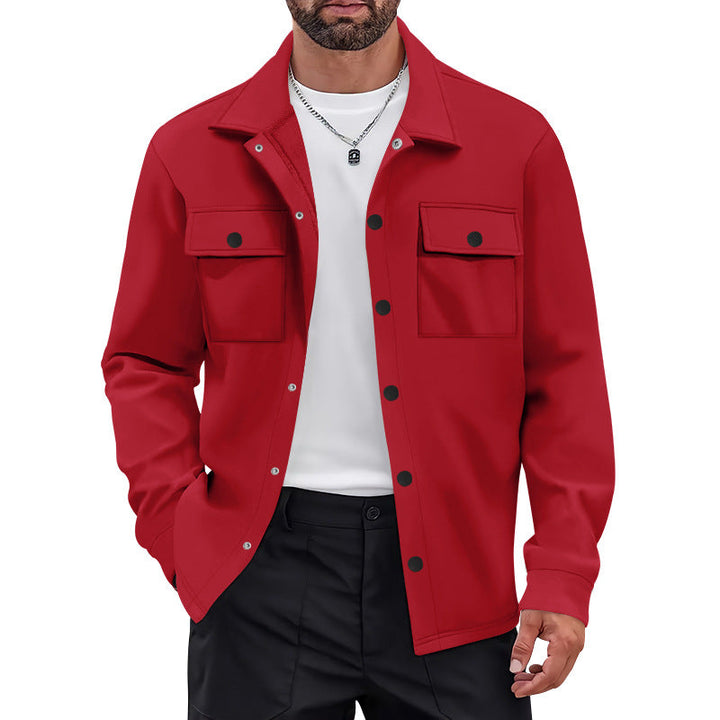 Herren vielseitige Flanelljacke mit aufgesetzten Taschen und modernem Schnitt Drune