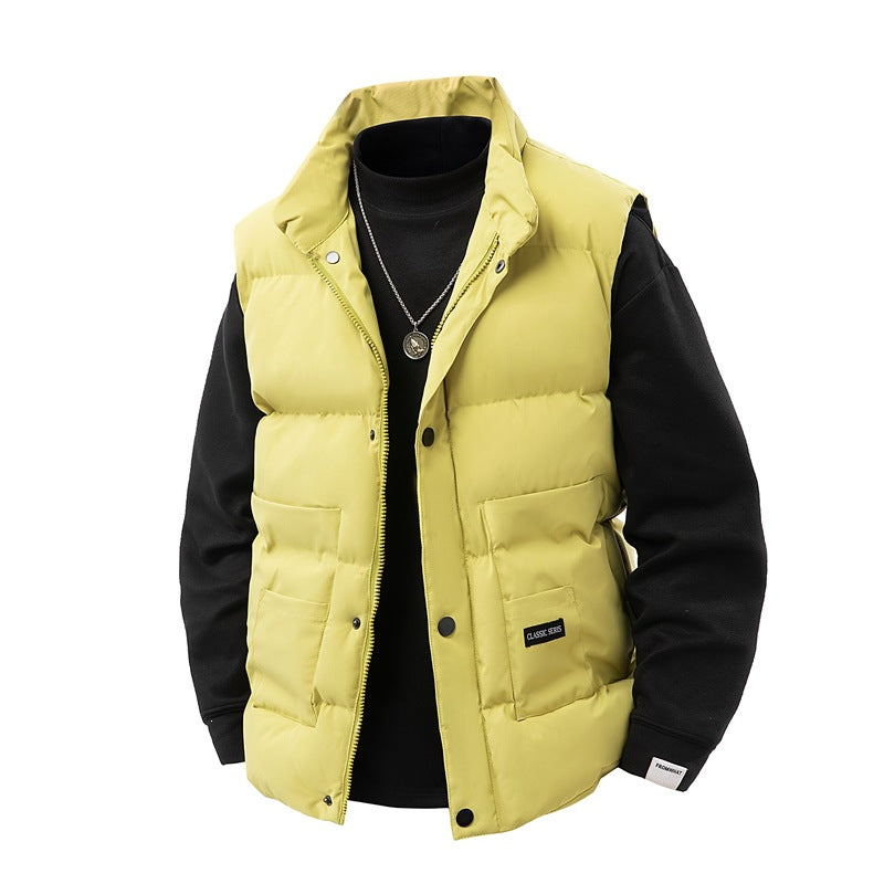 Herren Thermo‑Steppweste mit hoher Kragenblende, Druckknopf‑Front & aufgesetzten Utility‑Taschen Drune