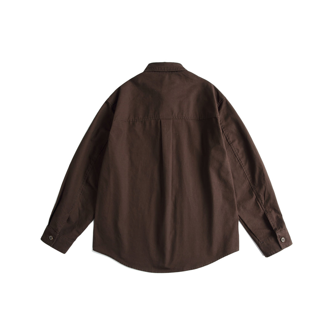 Herren Besticktes Overshirt im Chinoiserie‑Look mit Frog‑Verschlüssen und weitem Schnitt Drune