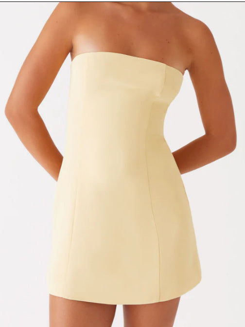 Damen Strapless Minikleid mit figurbetontem Schnitt und elegantem Textilfinish Drune