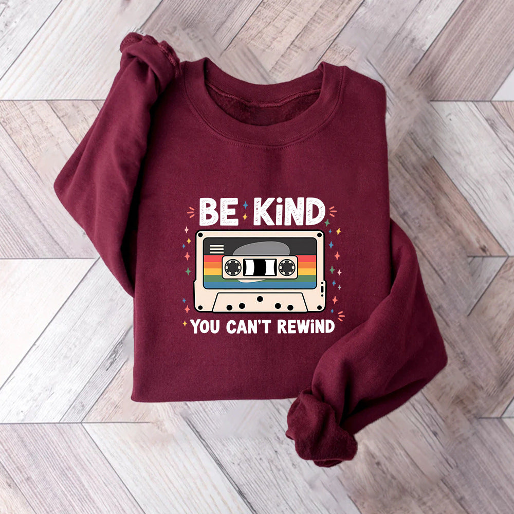 Damen Sweatshirt mit Vintage-Kassettenmotiv und inspirierendem Schriftzug Drune