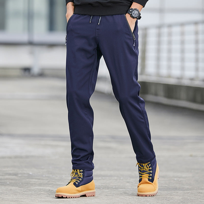Herren Technische Softshell-Jogginghose mit wasserabweisender Membran, Reißverschlusstaschen und elastischem Kordelbund Drune