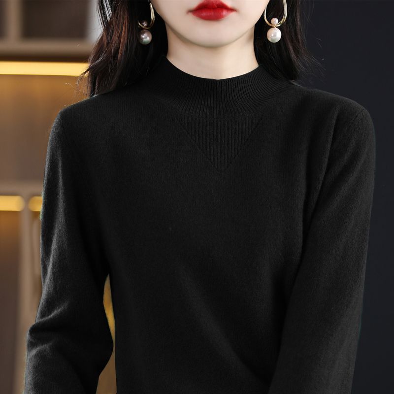 Damen feiner Pullover mit hohem Kragen und eleganten Details Drune