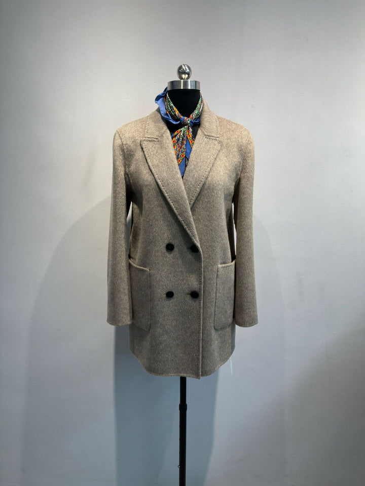 Damen Cozy Doppelreiher Texturierter Blazer Drune