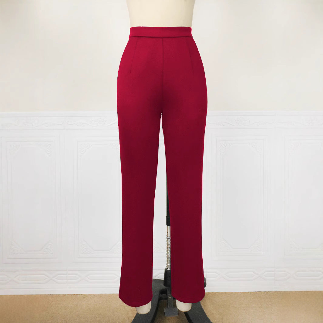 Damen elegante und bequeme hochtaillierte Hose Drune