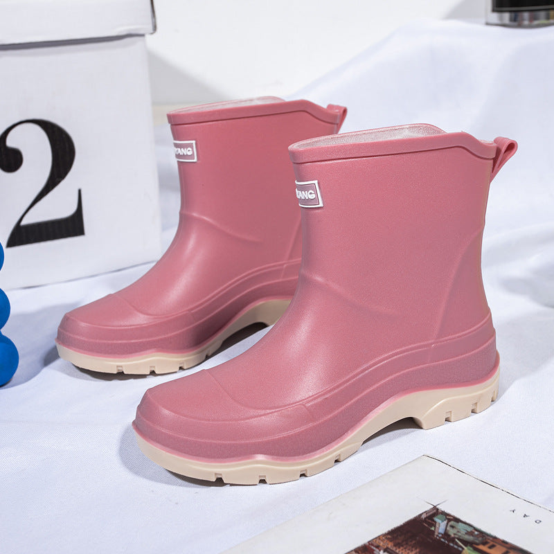 Herren Kurzschaftige Neongummierte Outdoor-Gummistiefelette mit stoßdämpfender Profilsohle Drune