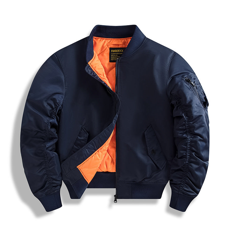 Herren  isolierte Flugjacke im Bomber-Stil mit kontrastierendem, gefüttertem Innenfutter und Ärmel-Reißverschluss-Nutzungsfach Drune