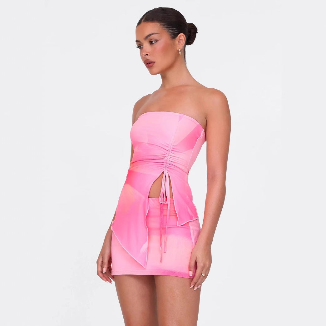 Damen Mini-Kleid mit asymmetrischem Schnitt und Raffungsdetails Drune