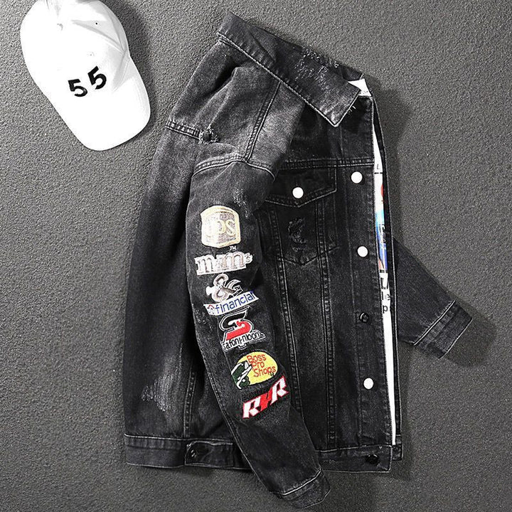 Herren Modische Denim-Jacke Drune
