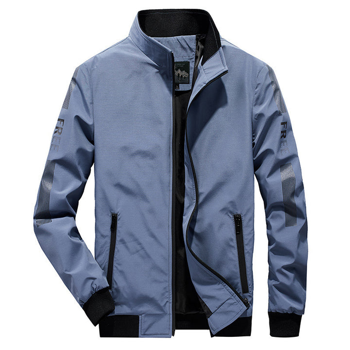 Herren Leichter Softshell-Bomber mit reflektierenden Ärmeldetails und hohem Stehkragen Drune